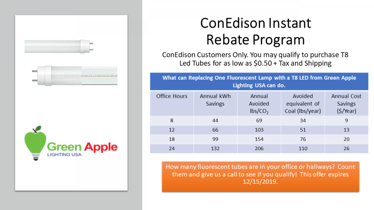 ConEd Instant Rebate 50 Cent LED Tubes Till 12 15 2019 LC Associates
